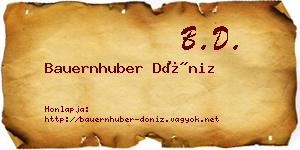 Bauernhuber Döniz névjegykártya